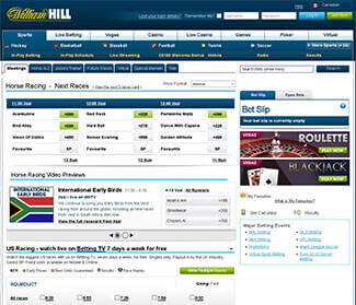 William Hill sportsbetting screenshot